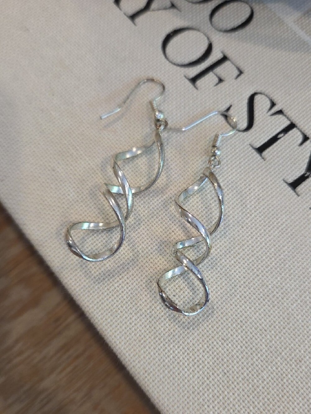 Elegant Silver Twist Drop Earrings for Women